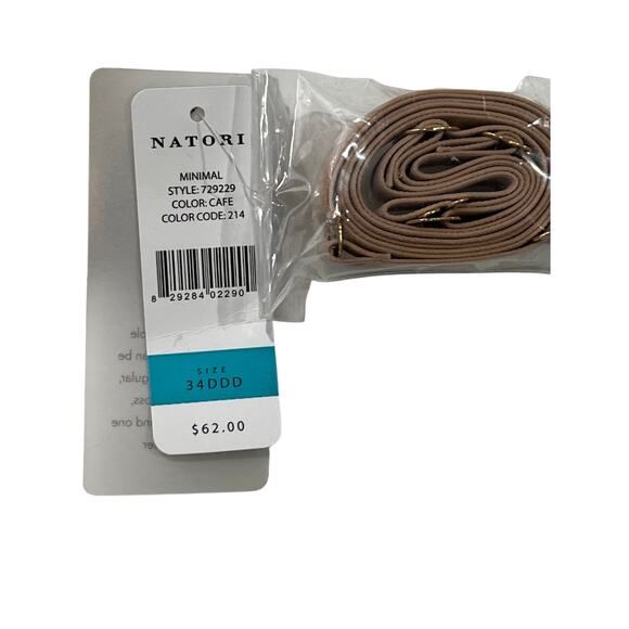 Natori Plunge Strapless Convertible Bra Size 34DDD Style 729229 Color Cafe - Picture 2 of 6